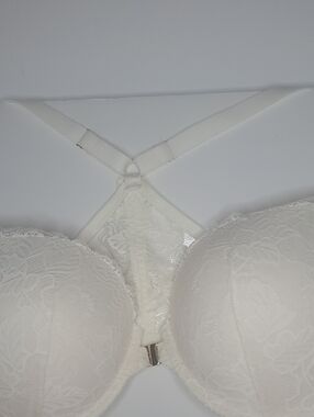 Auden White Lace Push-Up Racerback Bra